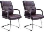 Set Di 2 Sedie Per Visitatori - Sedie Per Ospiti - Comfort Ergonomico | Colore: Marrone