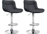 Set Di 2 Sgabelli Da Bar - Sgabello - Comfort Ergonomico, Regolabile In Altezza | Colore: Nero | Colore Base: Cromo