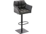 Sgabello Da Bar Moderno - Sedia Elegante - Girevole E Regolabile A 360° | Colore: Grigio | Colore Base: Nero