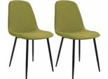 Set Di 2 Sedie Da Pranzo - Sedie Da Cucina - Elevato Comfort Di Seduta, Verde, Tessuto