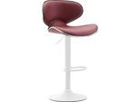Sgabello Da Bar Moderno - Sgabello - Seduta Comoda E Regolabile In Altezza Con Poggiapiedi | Colore: Rosso Bordeaux | Colore Base: Bianco