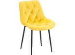 Sedia Da Pranzo Moderna - Sedia Da Cucina - Elevato Comfort Di Seduta - Rivestimento In Velluto | Colore: Giallo