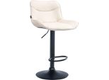 Sgabello Da Bar In Pelle Finta - Sgabello Di Design - Comfort Ergonomico, Regolabile In Altezza | Colore: Crema | Colore Base: Nero