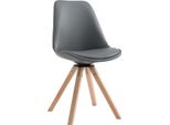 Sedia Girevole Per Visitatori - Sedia Per Riunioni - Look Esclusivo, Pelle Finta E Legno | Colore Abbigliamento: Naturale Colore: Grigio