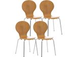 4X Sedia Ergonomica Impilabile - Sedia Per Visitatori - Design Salvaspazio | Colore: Rovere