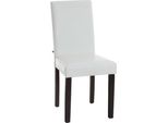 Sedia Da Pranzo In Pelle Finta - Sedia Da Pranzo - Comodo Schienale Alto, Design Di Facile Manutenzione | Colore: Bianco | Colore Base: Marrone Scuro