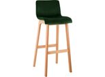 Sgabello Da Bar Con Rivestimento In Velluto - Sgabello Da Bar - Comfort Di Seduta Ergonomico, Struttura In Legno Naturale