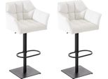 Set Di 2 Sgabelli Da Bar - Sgabelli Alla Moda - Regolabili In Altezza Per Il Massimo Comfort Di Seduta | Colore: Bianco | Colore Base: Nero