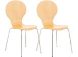 2X Sedie Per Visitatori Impilabili - Seduta Ergonomica - Design Salvaspazio | Colore: Naturale