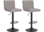 Set Di 2 Sgabelli Da Bar - Tessuto In Velluto - Comfort Regolabile In Altezza | Colore: Grigio