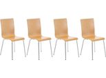 Set Di 4 Sedie Per Visitatori - Sedie Da Attesa - Comfort Ergonomico | Colore: Naturale