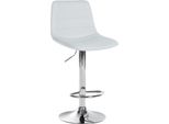 Sgabello Da Bar In Pelle Finta - Sgabello - Comfort Regolabile In Altezza - Design Senza Tempo | Colore: Bianco | Colore Base: Cromo