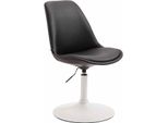 Sedia Da Pranzo In Ecopelle - Sedia Moderna - Altezza Regolabile E Girevole A 360° | Colore: Nero | Colore Base: Bianco