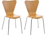 2X Sedie Ergonomiche Per Visitatori - Sedie Da Attesa - Seduta Confortevole, Design Impilabile | Colore: Naturale