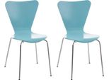 2X Sedie Ergonomiche Per Visitatori - Sedie Da Attesa - Seduta Confortevole, Design Impilabile | Colore: Azzurro