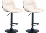 Set Di 2 Sgabelli Da Bar - Sgabello - Comfort Ergonomico, Regolabile In Altezza | Colore: Crema | Colore Base: Nero