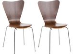 2X Sedie Ergonomiche Per Visitatori - Sedie Da Attesa - Seduta Confortevole, Design Impilabile | Colore: Noce