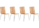 Set Di 4 Sedie Per Visitatori - Sedie Da Attesa - Comfort Ergonomico | Colore: Rovere