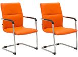 Set Di 2 Sedie Per Visitatori - Sedie Per Riunioni - Comfort Ergonomico E Design Elegante | Colore: Arancione