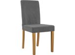 Sedia Da Pranzo Moderna, Sedia In Corda Grigia, Elevato Comfort Di Seduta, Robuste Gambe In Legno