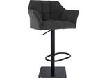 Sgabello Alto Grigio Scuro-Nero, Sgabello Da Bar, Regolabile, Portata 240 Kg, Design Moderno
