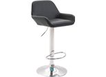 Sgabello Da Bar In Pelle Finta - Sgabello - Sedile Girevole A 360°, Regolabile In Altezza | Colore: Nero | Colore Base: Cromo
