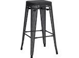 Sgabello Da Bar - Sgabello Industriale - Design Impilabile E Di Facile Manutenzione | Colore: Nero