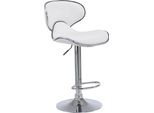 Sgabello Moderno - Sgabello - Seduta Comoda E Regolabile In Altezza Con Poggiapiedi | Colore: Bianco | Colore Base: Cromo