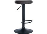 Sgabello Da Bar In Pelle Finta - Elegante Seduta Da Bar - Altezza Regolabile E Funzione Girevole A 360° | Colore: Nero | Colore Base: Nero