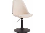 Sedia Da Pranzo In Pelle Finta - Sedia Moderna - Regolabile In Altezza E Girevole A 360° | Colore: Crema | Colore Base: Nero