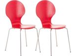 2X Sedie Per Visitatori Impilabili - Seduta Ergonomica - Design Salvaspazio | Colore: Rosso