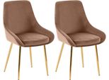 Set Di 2 Sedie Da Pranzo - Sedie In Velluto - Metallo Color Oro, Massimo Comfort Di Seduta