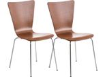 Set Di 2 Sedie Per Visitatori - Sedute Ergonomiche Impilabili - Seduta Confortevole | Colore: Marrone