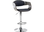 Sgabello Da Bar In Pelle Finta - Sedia - Regolabile In Altezza E Girevole A 360° Per Un Comfort Ottimale | Colore: Nero/Grigio