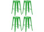 Set Di 4 Sgabelli Da Bar - Sgabello Alto - Design Impilabile, Salvaspazio E Resistente | Colore: Verde