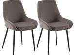 Set Di 2 Sedie Da Pranzo - Sedie In Velluto - Seduta E Braccioli Confortevoli, Antracite