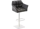 Sgabello Da Bar Moderno - Sedia Elegante - Girevole E Regolabile A 360° | Colore: Grigio | Colore Base: Bianco