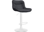 Sgabello Da Bar In Pelle Finta - Sgabello Di Design - Comfort Ergonomico, Regolabile In Altezza | Colore: Nero | Colore Base: Bianco