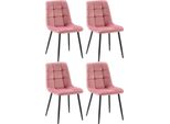 Set Di 4 Sedie Da Pranzo - Sedie Da Cucina - Imbottitura Confortevole | Colore: Rose
