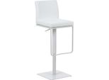 Sgabello Da Bar In Pelle Finta - Sgabello Multifunzionale - Regolabile E Girevole Per Un Comfort Ottimale | Colore: Bianco | Colore Base: Bianco