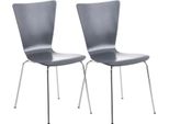Set Di 2 Sedie Per Visitatori - Sedute Ergonomiche Impilabili - Seduta Confortevole | Colore: Grigio