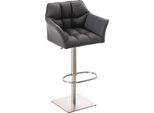 Sgabello Da Bar Moderno - Sedia Elegante - Girevole E Regolabile A 360° | Colore: Grigio | Colore Base: Acciaio Inox