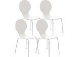 4X Sedia Ergonomica Impilabile - Sedia Per Visitatori - Design Salvaspazio | Colore: Bianco