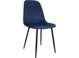 Sedia Da Pranzo In Velluto Blu Scuro - Sedia Da Cucina - Elevato Comfort Di Seduta, Struttura Robusta