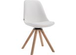 Sedia Girevole Per Visitatori - Sedia Per Riunioni - Look Esclusivo, Pelle Finta E Legno | Colore Abbigliamento: Naturale Colore: Bianco