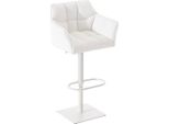 Sgabello Da Bar Moderno - Sedia Elegante - Girevole E Regolabile A 360° | Colore: Bianco | Colore Base: Bianco