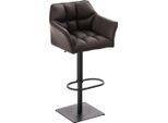Sgabello Da Bar Moderno - Sedia Elegante - Girevole E Regolabile A 360° | Colore: Marrone | Colore Base: Nero