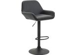 Sgabello Da Bar In Pelle Finta - Sgabello - Seduta Girevole A 360°, Regolabile In Altezza | Colore: Nero | Colore Base: Nero