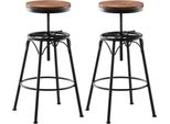 Set Di 2 Sgabelli Da Bar - Sgabelli Da Cucina - Sedile Girevole, Regolabile In Altezza | Colore: Nero