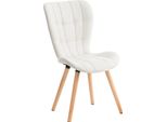 Sedia Da Pranzo - Sedia Da Cucina - Seduta Confortevole, Pelle Finta E Legno Colore: Bianco